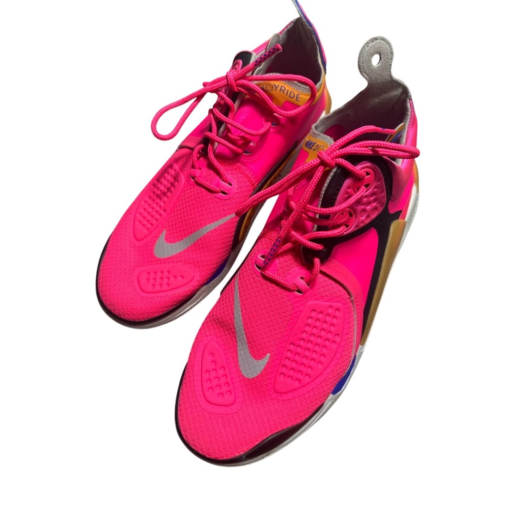 Nike‎ Joyride Run Flyknit Hot Pink Silver Running Shoes Women's Size 8.5